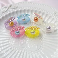Party Favor Cute Color Plated Pearl Shells Flat Back Harts Cabochons Scrapbooking Diy Jewelry Craft Decoration Accessorie 2912 T2