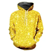 Heren Hoodies Sweatshirts Fashion Gold Hoodie Men Luxe 3D Barokke bloemenprint Hapleed pullover Traksuit unisex heup rap kleren op maat