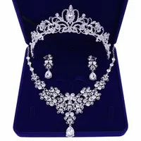 Bridal Tiaras Hair Necklace Earrings Accessories Wedding Jewelry Sets Cheap Fashion Style Bride Hair Dress222o