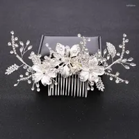 Hair Clips & Barrettes Trendy Crystal Bridal Combs Accessories For Wedding Handmade Flower Rhinestone Women Headpiece Hiar Comb Jewelry Half