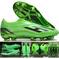 Envíe con bolsas de fútbol de bolsas X Speedportal FG zapatillas de fútbol al aire libre sin lacas para hombres de alta calidad de cuero suave suave cómodos tacos de fútbol de electroplacas US6.5-11.5