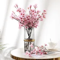 装飾的な花の花輪結婚式のパーティーのための人工花チェリーフェイクピーチピンクピンク40cmスモールスプリングプラムブロッサムDiy Orname