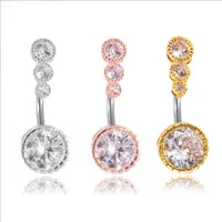 Jinglang Fashion Surgical Steel Crystal Round Belly Butly Rings Barbell Sexy Dear Dear Bark Jewelry Jewelry