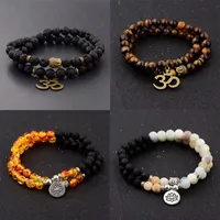 Bangle Men Bracelet Natural Moonstone Bead Tibetan Buddha Chakra Lava Stone Diffuser Bracelets Jewelry Gift Drop