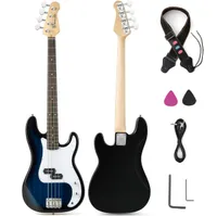 Vollgröße elektrische 4-String-Bassgitarre komplette Kits mit Tasche Strap amp schnurgrün