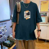 INS同じファッションブランド安いキャットプリントTシャツ男の子韓国ゆるい2022年半袖学生クラスの服