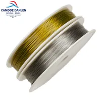 Nuevo color dorado de acero inoxidable alambre de alambre de cuerda cuerda de pesca de pescado para collar de bricolaje pulseras joyas para hacer hallazgos