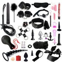 Kits G BDSM Spot Dildo Vibrator Anal Plug Bondage Set sexy Spielzeug für Frauen Männer SM Handschellen Peitsche Erwachsene Spiele L165