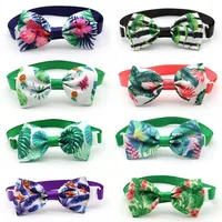 Dog Apparel 30 50 Pcs Pet Accessories Bowtie Tropical Plant Flower Summer Bow Tie Adjustable Size Necktie258J