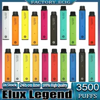ELUX legenda jednorazowe E papierosy 3500 Puffs Vape Pen 1500 mAh Waporyzator baterii Stick STIRE ZESTAW 2% 10 ml Wstępne Wkładanie Urządzenie Geek Bar UK USA hurtowa