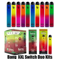Bang XXL Switch Duo Disposable E-cigarettes Device Kit 2500 Puffs 1100mAh Battery 7ml Prefilled Pod Cartridge 2in1 Stick Vape Pen 234s