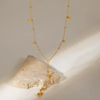 Ketten uworld Ins 18K Gold plattiert langen Quastel Perlenketten Choker Geschenk Edelstahl Rundkenner Halsketten für Womechains