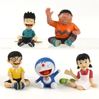 5pcs Set Doraemon rakamları 5-7cm nobita nobi figür pvc bebekler Shizuka Minamoto Takeshi Goda Dorami Doranikov3321
