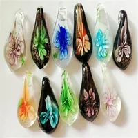 10pcs lot Multicolor murano Lampwork Glass Pendants For DIY Craft Jewelry Gift Necklace Pendant 35mm PG12 Shipp275f