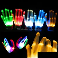 Party Favor Event Supplies Festive Home Garden 1Pcs Led Flashing Gloves Glow Light Up Finger Lighting Dance Decoration Chgraphy Props Chri