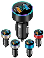 Snabb dubbel USB-billaddare Adapter Universal 12V-24V LED Display Cigarett Socket Lighter Car Phone Charge