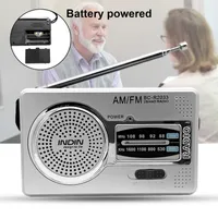 BC-R2033 AM FM Radio Telescopic Antenna Full Band Portable Receiver FM World Pocket Player for Seniors