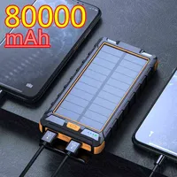 MAH Solar Power Bank Telefone portátil carregador rápido com portas USB de luz LED bateria externa para iPhone pro huawei j220531