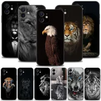 Caso de casos de manzana iPhone 13 12 11 pro max mini xs max xr x 7 8 plus 6 6s cover de cubierta lobo dog gato bird leon tigre animal