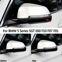 Carbon Fiber Stickers Car Rearview Mirror Anti-rub Trim Strips Anti-Collision Stickers For BMW E60 F10 F07 F01 5 Series 5GT227w