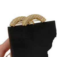 Projektantka klasyczna podwójna litera Inkrustowane diamentowe szpilki modne luksusowa biżuteria w całości z pudełkiem L-C15 01254V