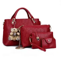 Модные pcsset Женщины сумки дамы PU Кожаные роскошные дизайнерские сумки сумочка для сумки для пакеты на плечо для пакета кошелька J220531