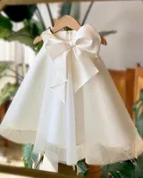 Kızlar için bebek elbise yüksek kaliteli prenses düğün çiçek kız elbise büyük yay doğum günü parti gala çocuk saray tomurcuk İngiltere zarif asil giyim toptan