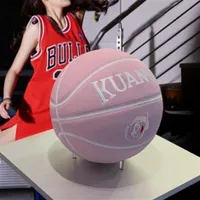 Kuangmi Pink Basketball No 7 Girls مخصصة لطلاب Pink Sao Powder للطلاب PU Basketing Birthning Gift231p