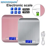 Stainless steel USB digital kitchen 10kg 5kg precision electronic food scale for cooking and baking uring tools 220611
