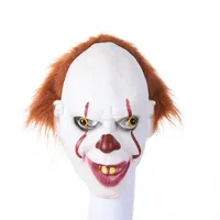 Ghost White Clowns Horror Mask Haloween Party Pennywise Costume Rubber Stephen King Scary Clown Mask Prop Children Toy Trick or Treat Sxjul9