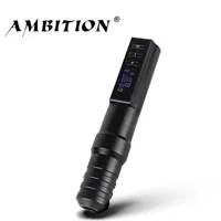 Ambição Profissional Wireless Tattoo Machine Pen com Power Motor Portable Motor Digital LED Display para Body Art 220521