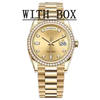 Wristwatches Mens Automatic Mechanical Watches 36/41mm Full Stainless Steel diamond bezel waterproof Luminous Gold watch montre de luxe dropshipping