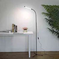 Aluminum Alloy USB LED Floor Light 5V 10W Adjustable Height Dimmable Standing Reading Lamp Home Study Room Flexible Cable Light H220423