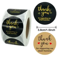 500 pcs/roll 'Bedankt voor het ondersteunen van mijn Small Business' -stickers voor het verpakken van verzending 1,5 inch ronde afdichtlabels 1XBJK2102