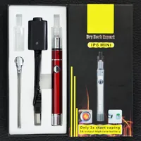 IP6 MINI Wax pen Kit Dry Wax vaporizer Vape pen starter kits e cigarette quartz coil glass pipe Newest desing Original Authentic v255S