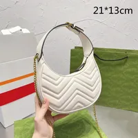 Kvinna Marmont väskor Designer Bag Luxury Handbag Hobo Lady Underarm Purse Fashion Handväskor Zig Zag Mönster 2022 AAA Kvalitet