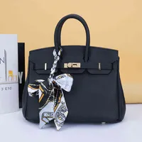 Bags Designer Leather Birkins Handbags Layer 2022 Top Togo Fashion Buckle Portable Large Capacity Litchi Pattern Commuter