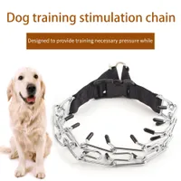 犬ペットカラーチョーカークイックリリース耐久鎖鉄屋外ウォーキングプロングカラースナップバックルピンチトレーニング子犬実用的