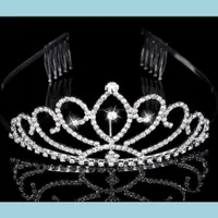 Headpieces Wedding Accessories Party Events Bridal Tiaras Crowns With Rhinestones Jewelry Evening Prom Pageant Crystal Drop Delivery 202