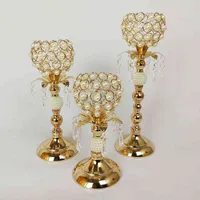 IMUWEN in metallo portacandele dorato perla candela stand moda wedding squisito tavolo candlestick party home decor h220419