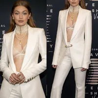 2022 Fashion Women's Blazer Suits Elegant Bridesmaid Dress Solid Deep V Neck Ladies Slim Fit Outfits 2 Pcs Jacket Pants