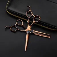 Hair Scissors Professional Feather Gem 6 polegadas Corte de cabeleireiro barbeiro de cisalhamento para 305g