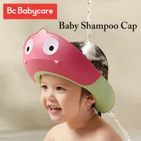 BC Babycare Baby Shower Cap Justerbar söt dinosauri Soft Bathing Hair Wash Hat For Children Ear Protection Safe Kids Shampoo 220727