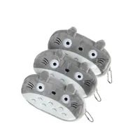 15 pcs lot dessin animé Totoro Style en peluche Zipper Sacs de crayons cosmétiques Sac de pochette d'écriture