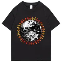 T-shirt T-shirt Runda Skriv ut Travis Scotts Astroworld Pocket Graphic Streetwear Hip Hop 220408