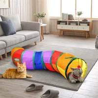 Pratico tunnel gatto tubo da compagnia giocattolo pieghevole per gatti per gatti esterno cucciolo giocattoli cuccioli di allenamento per nascondere 20220512 Q2