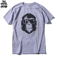 The Coolmind Manga corta Monkey Men estampado Camiseta Cool Cool Tee Shirts Tops Men Camiseta 100% Coticias Capelales de algodón Camisetas 220701