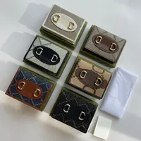 Designerowie skórzane portfele Męskie damskie karta obudowa dżinsowe uchwyty na składanie monety 621887