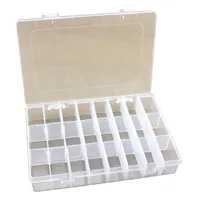 저장 상자 BINS Life Essential 24 Compartment Box 실용 조절 가능한 플라스틱 케이스 비드 링 쥬얼리 디스플레이 조직 스토리지