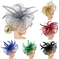 Fashion Women Feather Mesh Floral Affastore Accessori per capelli Accessori per capelli Banda Cocktail Party Hat Wedding